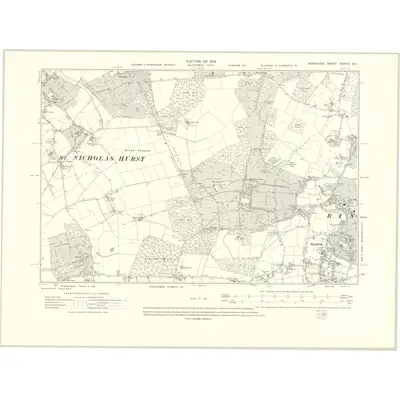 1909 Map of Berkshire XXXVIII.NE, 1913 Print