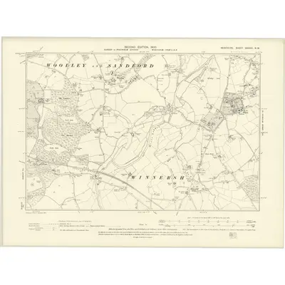 1898 Map of Berkshire XXXVIII.NW, 1900 Print
