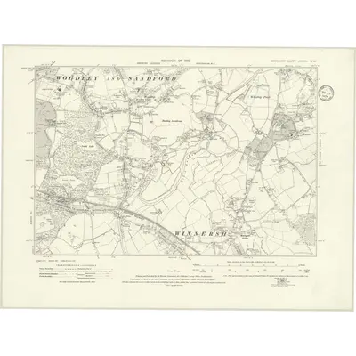 1932 Map of Berkshire XXXVIII.NW, 1934 Print