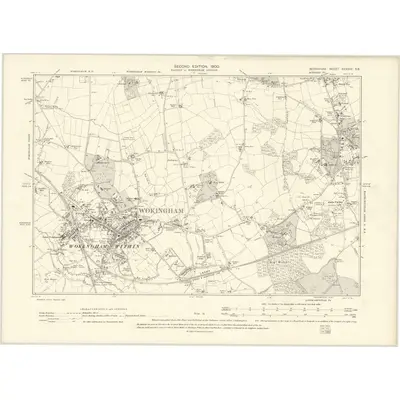 1898 Map of Berkshire XXXVIII.SE, 1900 Print