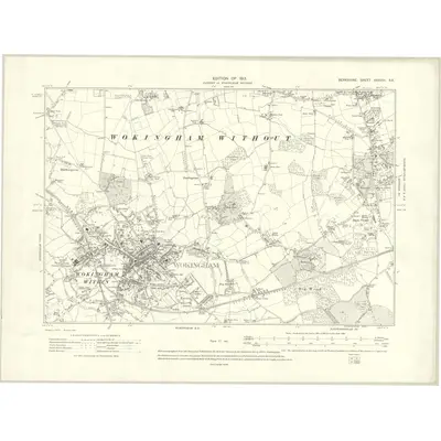 1909 Map of Berkshire XXXVIII.SE, 1913 Print