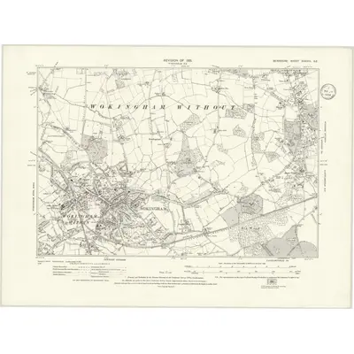 1931 Map of Berkshire XXXVIII.SE, 1934 Print