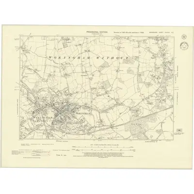 1938 Map of Berkshire XXXVIII.SE, 1944 Print
