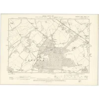1898 Map of Berkshire XXXVIII.SW, 1900 Print