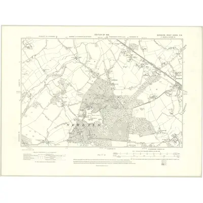 1909 Map of Berkshire XXXVIII.SW, 1912 Print