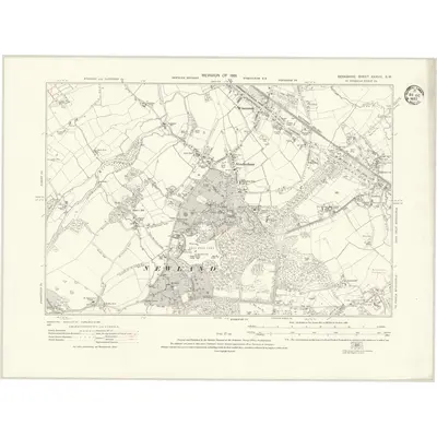1931 Map of Berkshire XXXVIII.SW, 1933 Print