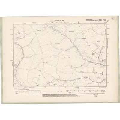 1906 Map of Berwickshire Sheet III.SE, 1909 Print