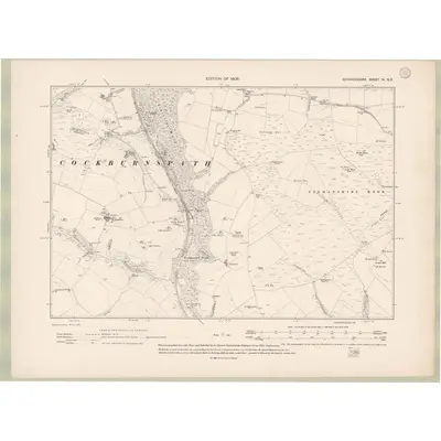 1906 Map of Berwickshire Sheet IV.NE, 1908 Print