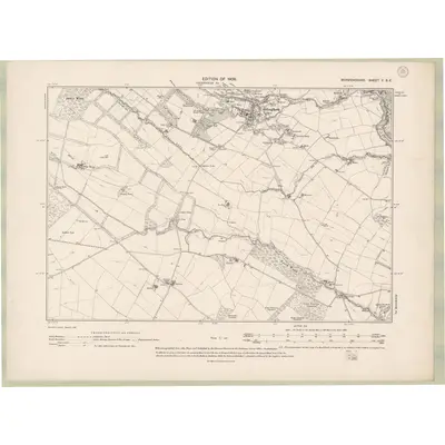 1906 Map of Berwickshire Sheet V.SE, 1908 Print