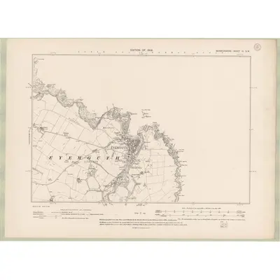 1906 Map of Berwickshire Sheet VI.SW, 1909 Print
