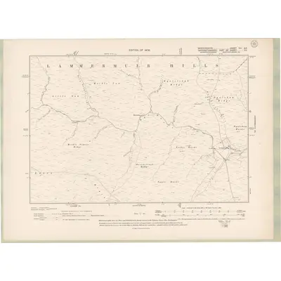 1906 Map of Berwickshire Sheet VIII.SE, 1908 Print