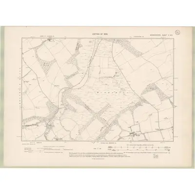 1906 Map of Berwickshire Sheet X.NE, 1908 Print