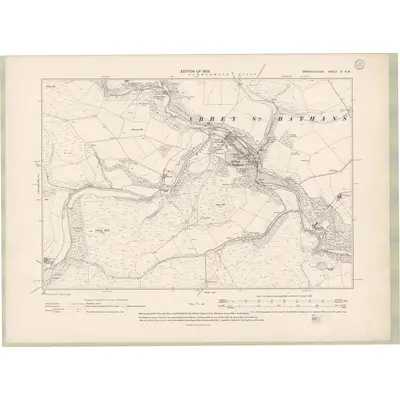 1900 Map of Berwickshire Sheet X.NW, 1908 Print
