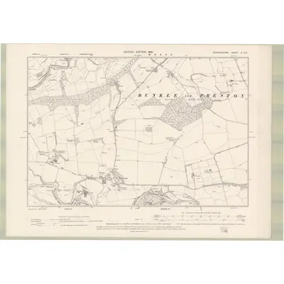 1898 Map of Berwickshire Sheet X.SE, 1900 Print