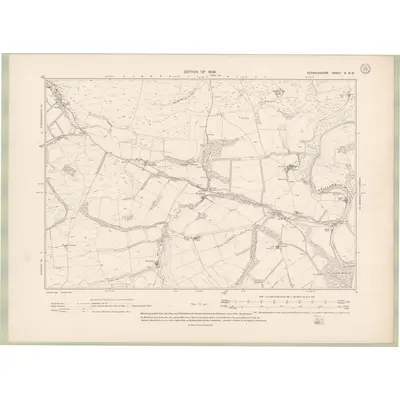 1906 Map of Berwickshire Sheet X.SW, 1909 Print