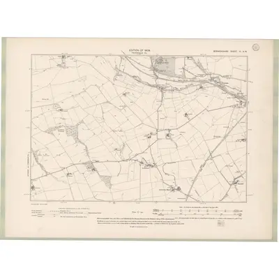 1906 Map of Berwickshire Sheet XI.NW, 1909 Print
