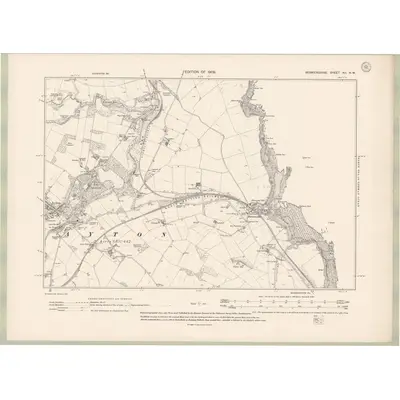 1906 Map of Berwickshire Sheet XII.NW, 1909 Print