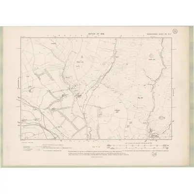 1906 Map of Berwickshire Sheet XIII.NE, 1908 Print