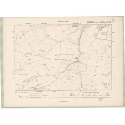 1905 Map of Berwickshire Sheet XIII.SW, 1908 Print