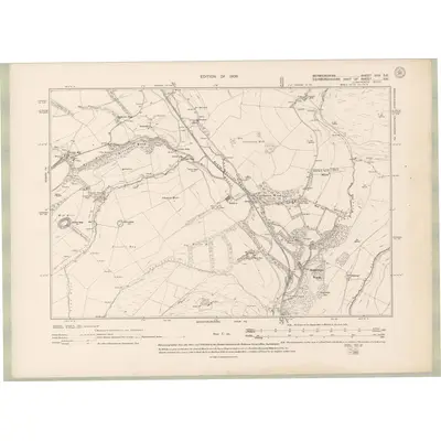 1905 Map of Berwickshire Sheet XIIIa.SE, 1908 Print