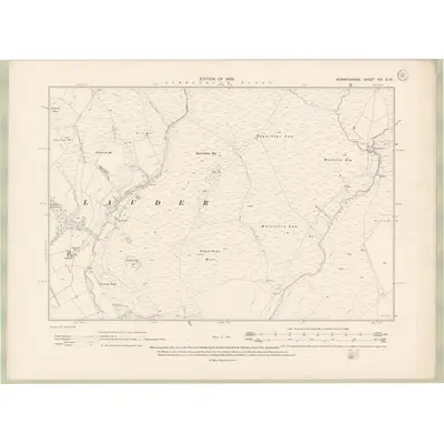 1906 Map of Berwickshire Sheet XIV.SW, 1908 Print