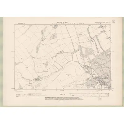 1906 Map of Berwickshire Sheet XIX.NE, 1908 Print