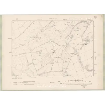1906 Map of Berwickshire Sheet XIX.SE & XXV.NE, 1909 Print