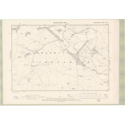 1897 Map of Berwickshire Sheet XV.NE, 1900 Print