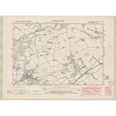 1938 Map of Berwickshire Sheet XVI.NE, 1958 Print