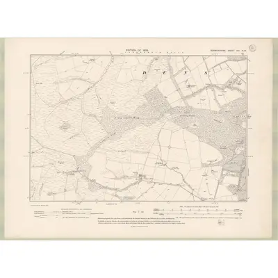 1906 Map of Berwickshire Sheet XVI.NW, 1908 Print
