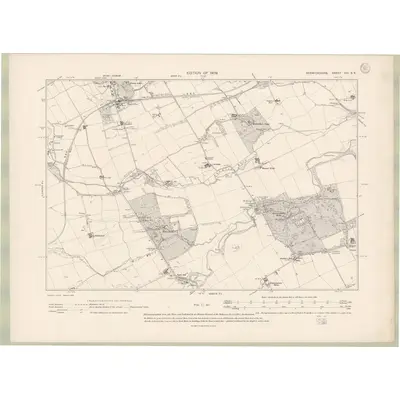 1906 Map of Berwickshire Sheet XVI.SE, 1909 Print