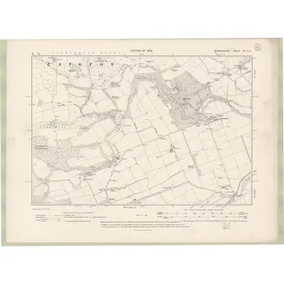 1906 Map of Berwickshire Sheet XVI.SW, 1908 Print