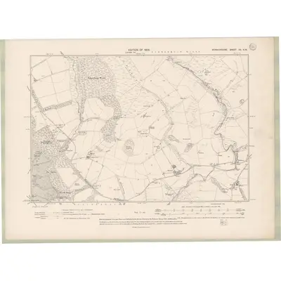 1906 Map of Berwickshire Sheet XX.NW, 1908 Print