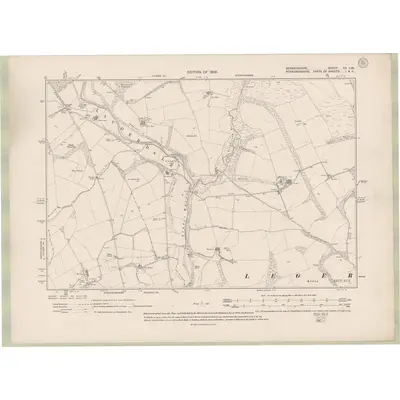 1906 Map of Berwickshire Sheet XX.SW, 1909 Print