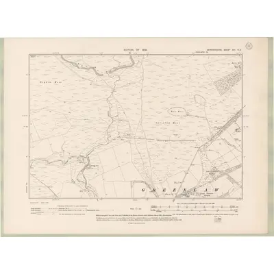 1906 Map of Berwickshire Sheet XXI.NE, 1909 Print
