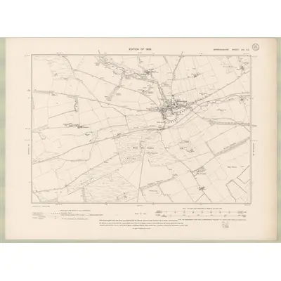 1906 Map of Berwickshire Sheet XXI.SE, 1908 Print