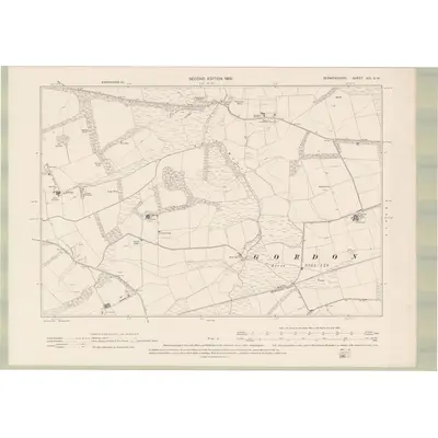 1898 Map of Berwickshire Sheet XXI.SW, 1900 Print
