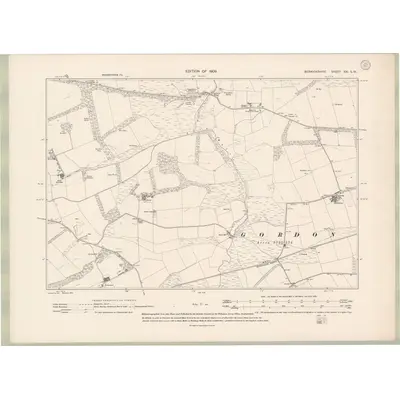 1906 Map of Berwickshire Sheet XXI.SW, 1909 Print