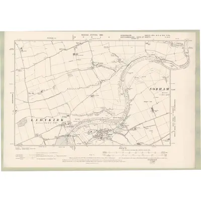 1897 Map of Berwickshire Sheet XXIII.NE & XXIV.NW, 1900 Print