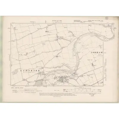 1906 Map of Berwickshire Sheet XXIII.NE & XXIV.NW, 1909 Print