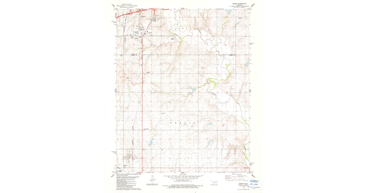 1983 Map of Bessie, OK — High-Res | Pastmaps