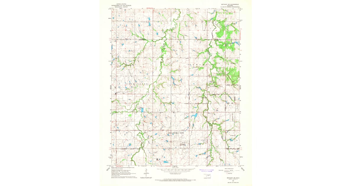 1966 Map of Bethany NE, Oklahoma County, OK — High-Res | Pastmaps