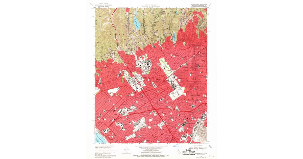 1966 Map of Beverly Hills, CA — High-Res, 1968 Print #2 | Pastmaps