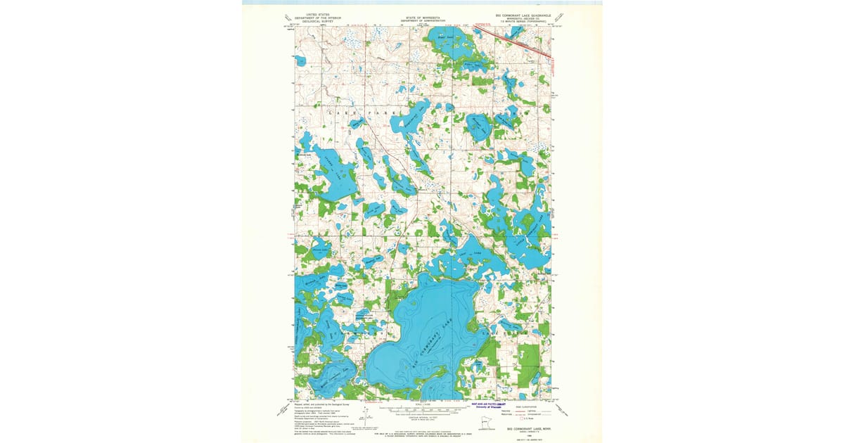 1966 Map of Big Cormorant Lake, Becker County, MN — High-Res | Pastmaps
