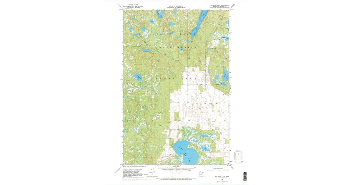 1969 Map of Big Rush Lake, Becker County, MN — High-Res | Pastmaps