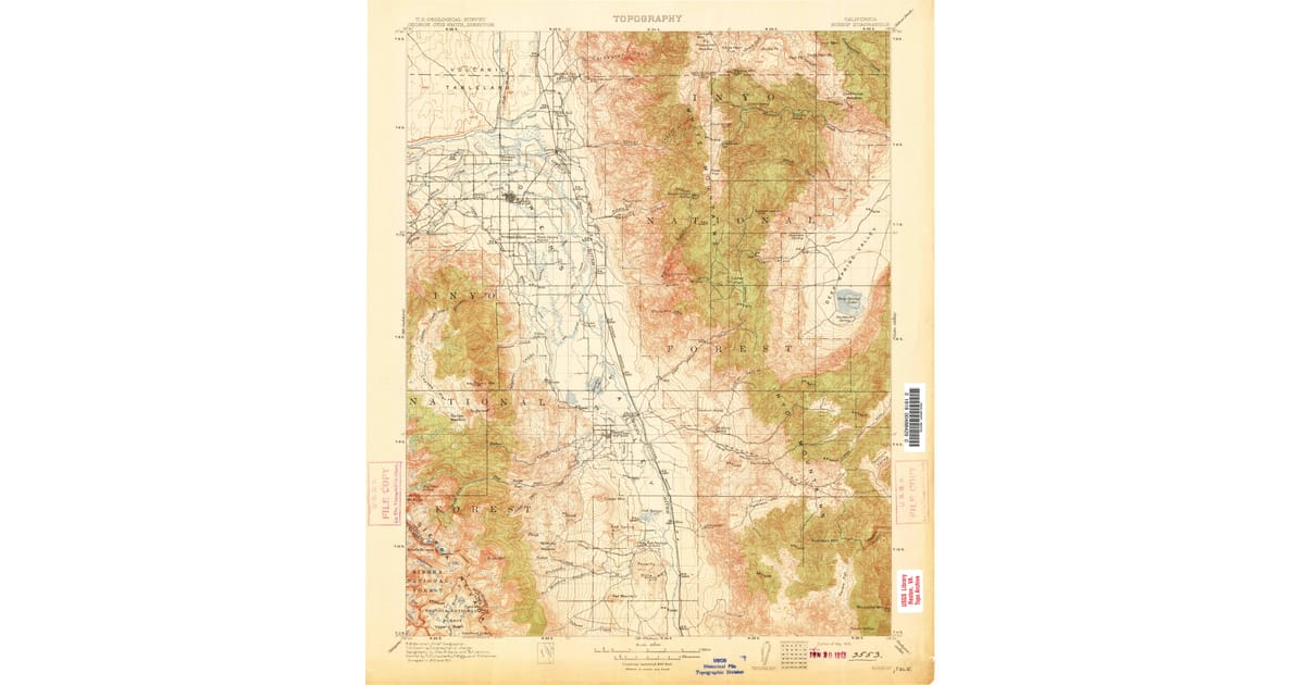 Old Maps of Dixon Lane Meadow Creek - Bishop Inyo County Ca Usgs Topo 1913 Og 1200x630