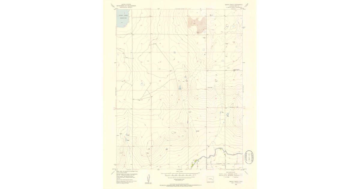 1955 Map of Bishop Ranch, Bent County, CO — High-Res, 1956 Print #2 ...
