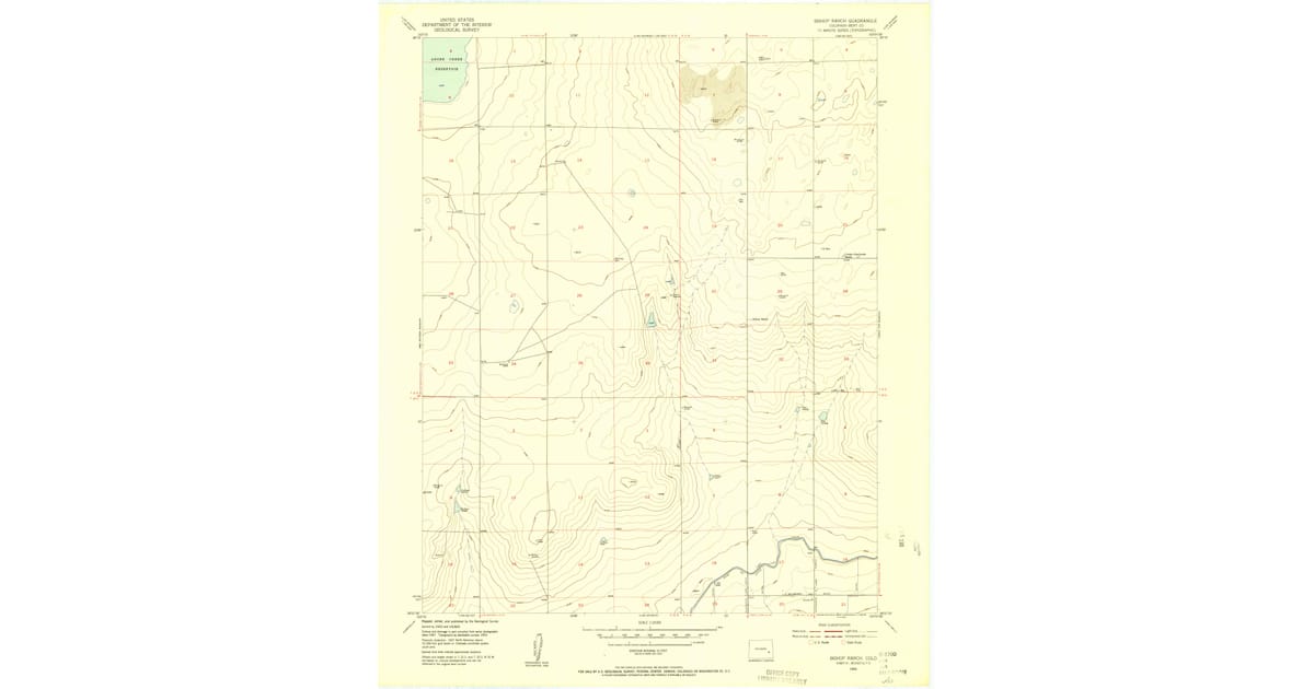 1955 Map of Bishop Ranch, Bent County, CO — High-Res | Pastmaps
