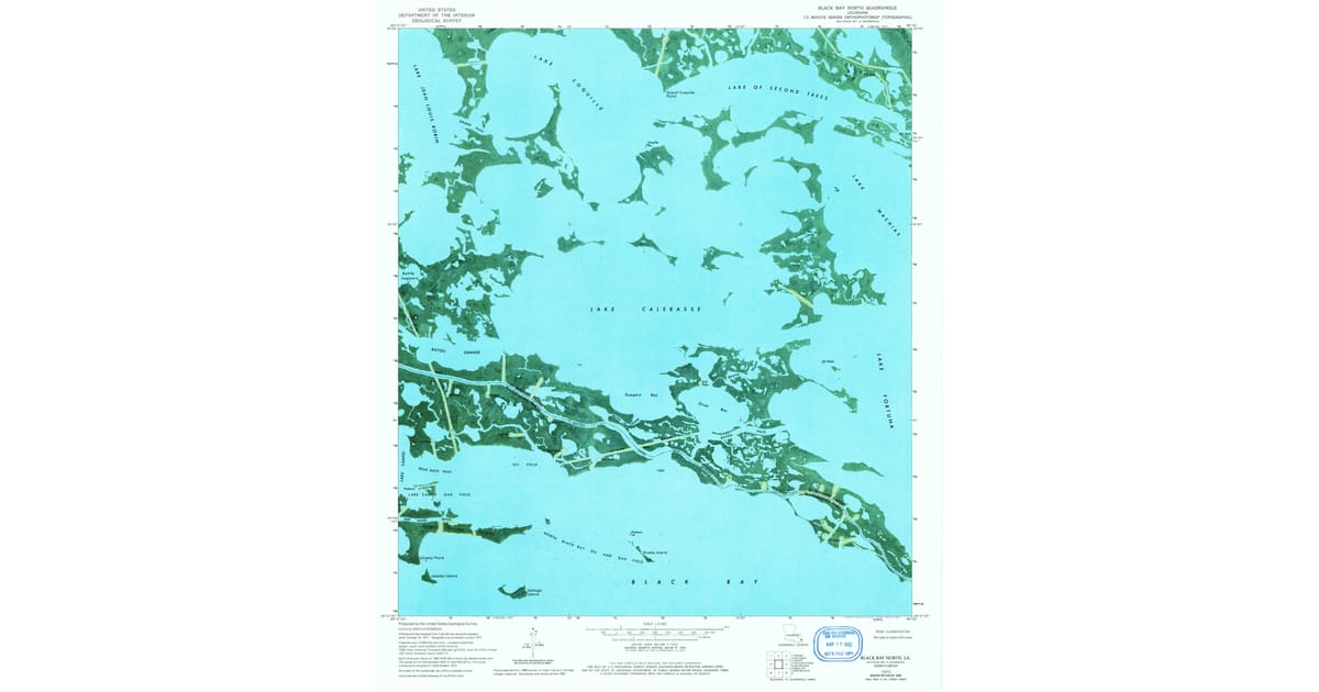 1973 Map of Black Bay North, St. Bernard Parish, LA — High-Res, 1992 ...