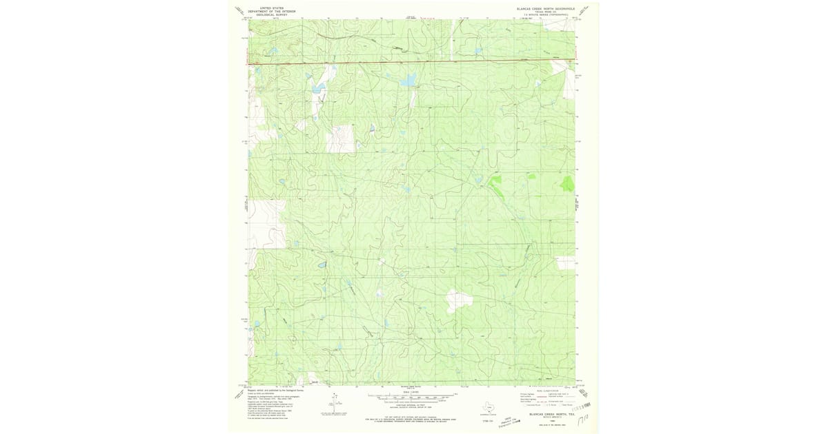 1980 Map of Blancas Creek North, Webb County, TX — High-Res | Pastmaps